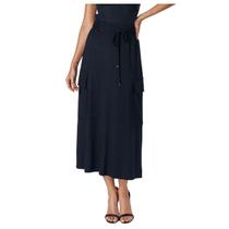 Saia Feminina Linzzi Midi Cargo Preta - 75087