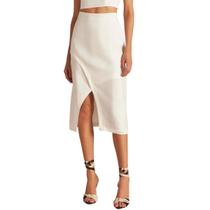Saia Feminina Linzzi Midi Off White - 77767