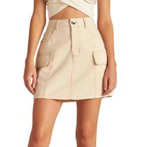 Saia Feminina Linzzi Mini Cargo Off White - 76930