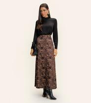 Saia Feminina Longa Animal Print Endless Marrom Saia Feminina Longa Animal Print Endless Marrom