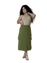 Saia feminina longa collor tecido sem lycra