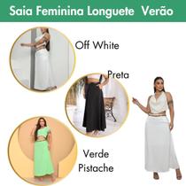 Saia Feminina Longa Midi Casual Duna Com cinto GG - Veste 44