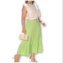 Saia feminina midi 3 marias evangélica viscose