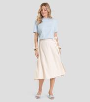 Saia Feminina Midi Envelope Dianna Bege Saia Feminina Midi Envelope Dianna Bege