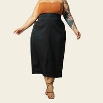 Saia Feminina Midi Plus Size Evangélica Cintura Alta Tendência