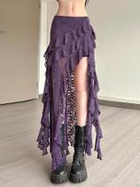 Saia Feminina Multicamadas Com Babados E Renda, Bainha Irregular, Tendência Doce De Verão, Versátil Saia Feminina Multicamadas Com Babados E Renda, Bainha Irregular, Tendência Doce De Verão, Versátil