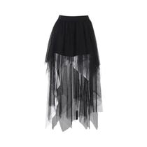 Saia Feminina Sexy De Cintura Alta Estilo Gótico Irregular Em Tule, Casual E Versátil Para O Verão Saia Feminina Sexy De Cintura Alta Estilo Gótico Irregular Em Tule, Casual E Versátil Para O Verão