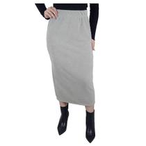 Saia Feminina Voorth Midi Cinza - 5721