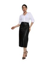 Saia Feminino de material sintético com Fenda Frontal SAI-0010 Saia Feminino de material sintético com Fenda Frontal SAI-0010