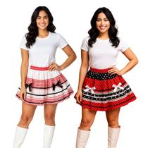 Saia Festa Junina Caipira Luxo Saia Junina Rodada Com Fita Renda Babado Saia Festa Junina Caipira Luxo Saia Junina Rodada Com Fita Renda Babado