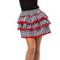 Saia Festa Junina Xadrez Juvenil Curta Saia Festa Junina Xadrez Juvenil Curta