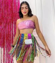 Saia Fita Carnaval/bloquinho/festa fantasia Metalizada