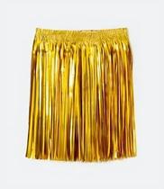 Saia Fitilho Metalizado Dourada Carnaval 40cm Elástico