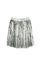 Saia Fitilho Metalizado Prata Carnaval 40cm Elástico tiras autocolantes