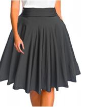 Saia Godê Duplo Midi Rodada Preta Saia Godê Duplo Midi Rodada Preta