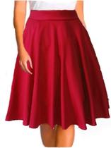 Saia Godê Duplo Midi Rodada Vermelha