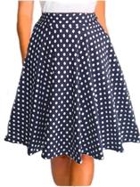 Saia Godê Duplo Poazinho Azul Vintage