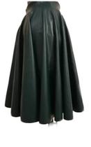 Saia Godê Duplo Verde Militar Couro material sintético Moda Evangélica Feminina