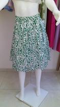 Saia godê folhas verde Saia godê folhas verde
