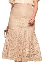 Saia gode midi com rendas peplum fascinius Saia gode midi com rendas peplum fascinius