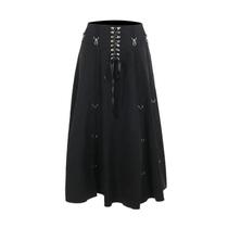 Saia Gótica De Cintura Alta Com Faixas Para Mulheres, Estilo Harajuku Emo Alternativo Grunge A-line Saia Gótica De Cintura Alta Com Faixas Para Mulheres, Estilo Harajuku Emo Alternativo Grunge A-line