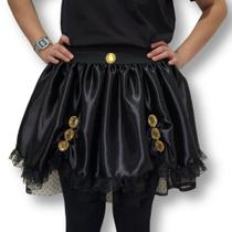 Saia Halloween Adulta Preta e Dourada Saia Halloween Adulta Preta e Dourada