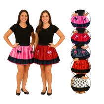 Saia Halloween Adulto Cetim Luxo Fantasia Feminina Dia Das Bruxas Festa Carnaval Saia Halloween Adulto Cetim Luxo Fantasia Feminina Dia Das Bruxas Festa Carnaval