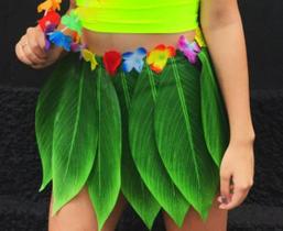 Saia Havaiana c/ Folhas Infantil - Verde Saia Havaiana c/ Folhas Infantil - Verde