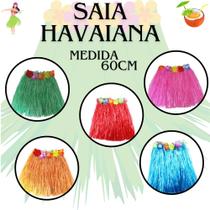 Saia Havaiana Tamanho Unico Adereço de Carnaval 60Cm Saia Havaiana Tamanho Unico Adereço de Carnaval 60Cm