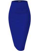 Saia Hybrid & Company 2X Royal em Nylon Ponte Stretch Saia Hybrid & Company 2X Royal em Nylon Ponte Stretch