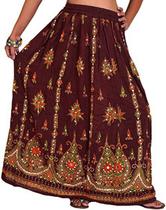 Saia Indiana Longa Cigana Lantejoula Boho Estampada Saia Indiana Longa Cigana Lantejoula Boho Estampada