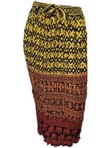 Saia Indiana Longa Tradicional Crepe Estampada Degradê