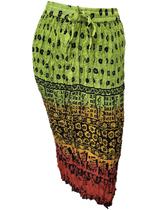 Saia Indiana Longa Tradicional Crepe Estampada Degradê