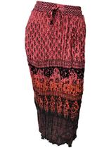 Saia Indiana Longa Tradicional Crepe Estampada Degradê