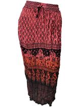 Saia Indiana Longa Tradicional Crepe Estampada Degradê