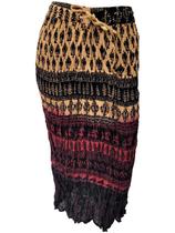 Saia Indiana Longa Tradicional Crepe Estampada Degradê