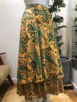 Saia indiana transpassada bege Saia indiana transpassada bege