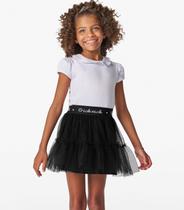 Saia Infantil em Tule e Meia Malha Trick Nick Preto Saia Infantil em Tule e Meia Malha Trick Nick Preto