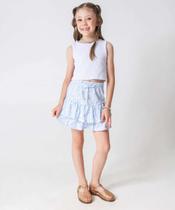 Saia Infantil Estampa Flores Marisa Tam 4 a 10 Off Whi-78215