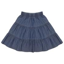 Saia Infantil Look Jeans Babado Jeans Saia Infantil Look Jeans Babado Jeans