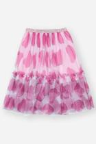Saia Infantil Luxo Para Menina Midi Em Tule Estampada Festa Cinti 12317 Saia Infantil Luxo Para Menina Midi Em Tule Estampada Festa Cinti 12317