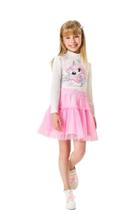 Saia Infantil Menina De Tule Com Brilho Tutu Mundo Cinti Rosa Lilás 12455