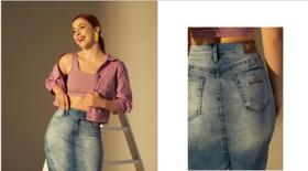 Saia jean com elastano