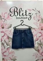 Saia jeans aplique strass tamanho 40