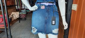 Saia jeans com detalhes Saia jeans com detalhes