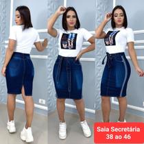 Saia Jeans com lycra moda evangélica