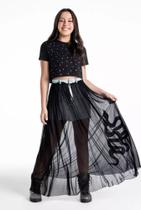Saia jeans com tule tamanho 16 Saia jeans com tule tamanho 16