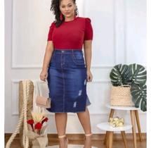 Saia jeans cor azul Tamanho 36 Saia jeans cor azul Tamanho 36