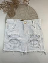 Saia Jeans Curta Branca Michele Collection Ref. ARIENE Saia Jeans Curta Branca Michele Collection Ref. ARIENE