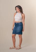 Saia jeans curto fem bivik